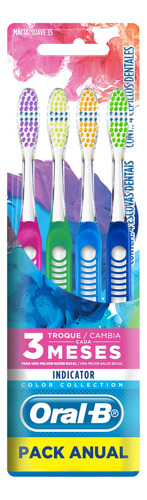 Cepillo de dientes Oral-B Indicator suave x 4 unidades