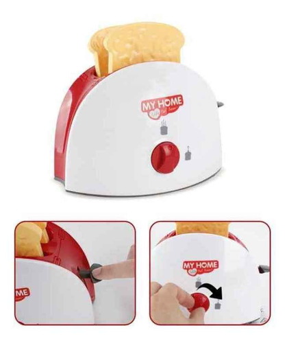 Imagem 3 de 3 de Torradeira Infantil Para Cozinha De Brinquedo Com Alavanca