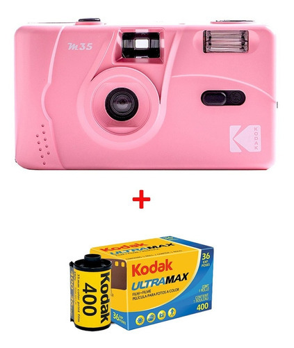 Kit de cámara Kodak M35+, 1 rollo rosa