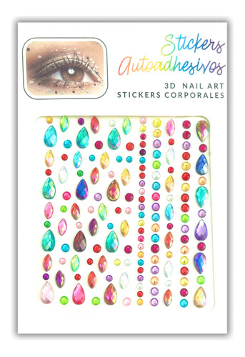 Strass Face Stickers Glitter Zona Ojos, Rostro Y Cuerpo