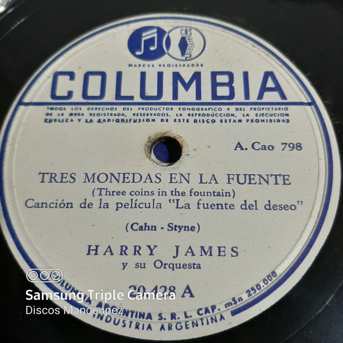 Pasta Harry James Y Su Orquesta Columbia C158