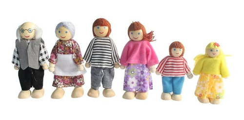 Kunhe Dollhouse Dolls Set Con 6 Happy Family Dolls Para Doll