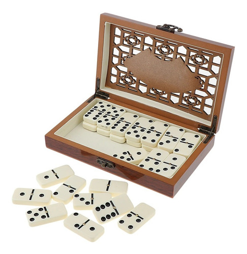 Domino Grande Deluxe Caja Madera 28 Piezas 2 A 4 Jugadores