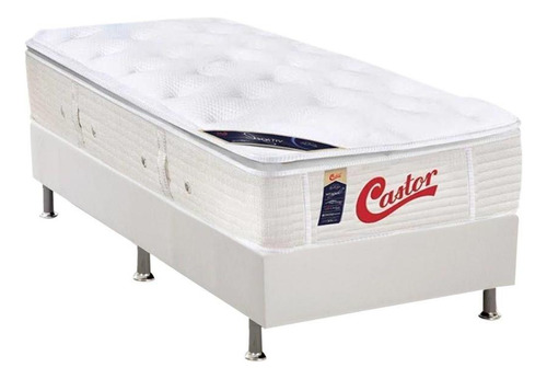 Conjunto Box Solteiro: Colchão Molas Ensacadas Castor Pocket