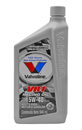Aceite Motor Valvoline Vr1 Racing 15w40 Api Sl Mineral 946ml