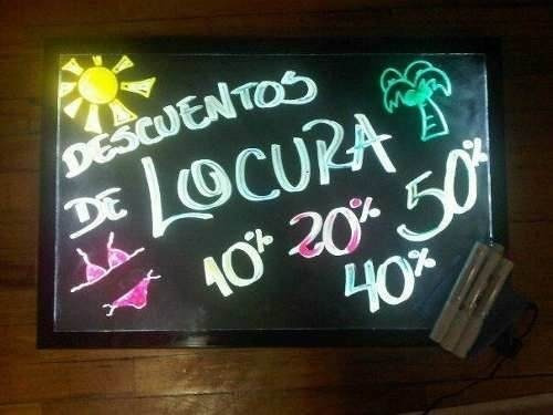 Pizarra Led 30x40 Publicitaria Con Una Caja De 8 Plumones