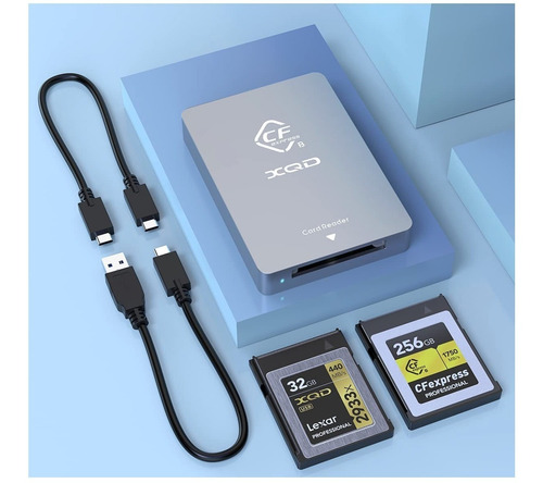 Imagen 2 de 8 de Lector Cfexpress Y Xqd Usb 3.1 Y Usb Tipo C Hasta 10gbps