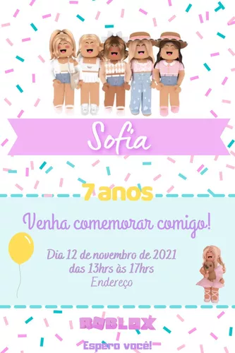 Convite Digital Aniversário Roblox Girl