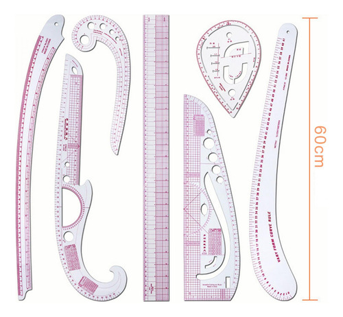 Conjunto De Regla Curva Francesa Para Coser, 7 Piezas
