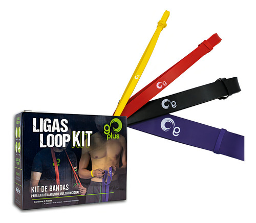 Set De 4 Ligas De Resistencia Go Plus Fitness Loop Unisex Mult Color Multicolor