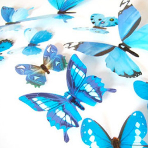 24 Mariposas En 3d Con Adhesivo Decoracion  Verdes