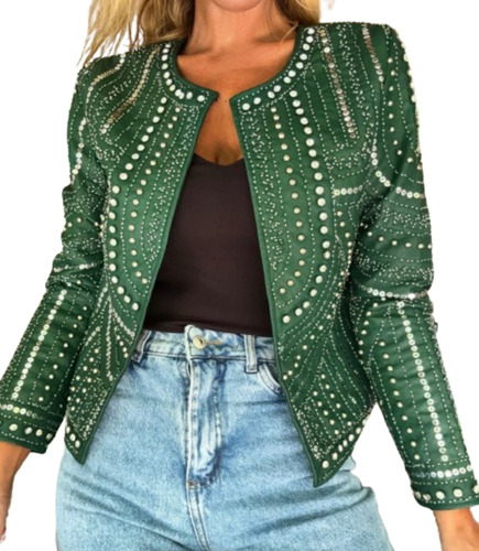 Campera Jackets Importada Piedras Strass-mia Mia Mujer(f) 2d