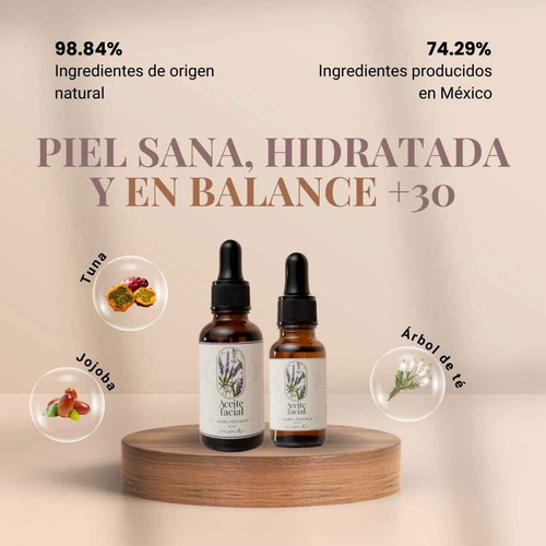 Aceite Facial Control De Grasa Jojoba | Árbol De Té 30 Ml Mixta A Grasa Día/noche