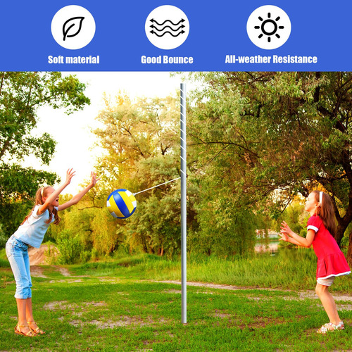 Juego De 2 Bolas De Amarre Y Cuerda Para Tetherball Yellow, Blue, White