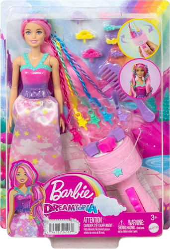 Barbie Dreamtopia Muñeca Trenzas Magica + Accesorios Peinado