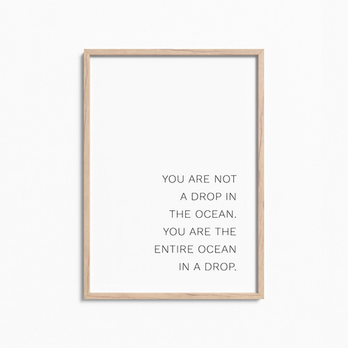 Cuadro De Decoración Frase Drop In The Ocean 25x35 Cm