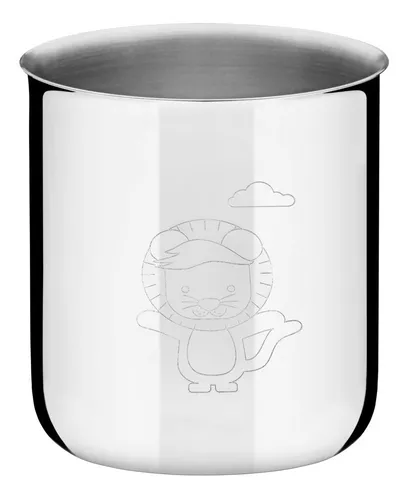 Copo Infantil Tramontina Baby Friends Transição Inox 340ml