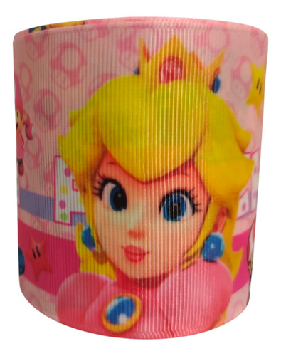 Listón Popotillo Personajes 7.5cm Ancho 3 M Largo Princesa Peach