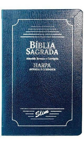 Bíblia Sagrada Slim C/harpa Capa Coverbook - Azul