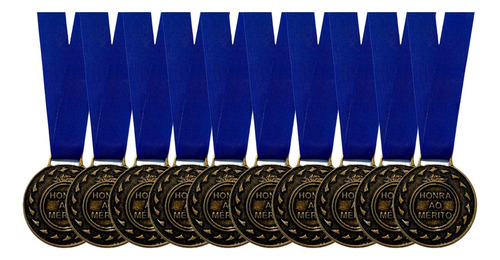 Conjunto 10 Medalhas Honra Ao Mérito Ouro Prata Bronze Top