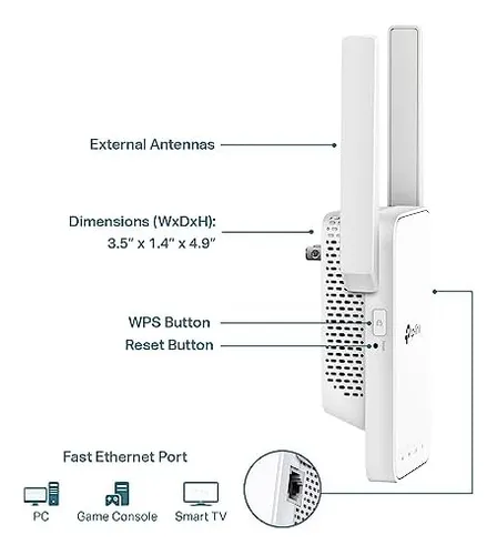 Extensor Wifi Tp-link Con Puerto Ethernet, Amplificador De S