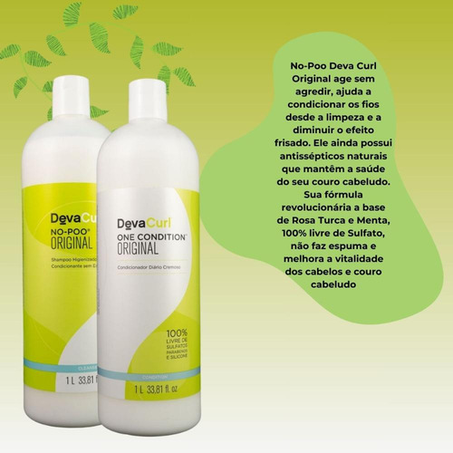 Devacurl No-poo Original Kit Shampoo E Condicionador 1l