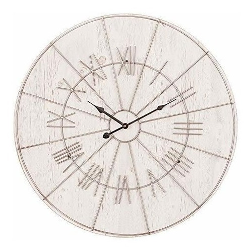 Patton Reloj De Pared Con Numeros Romanos Madera, Metal, 20