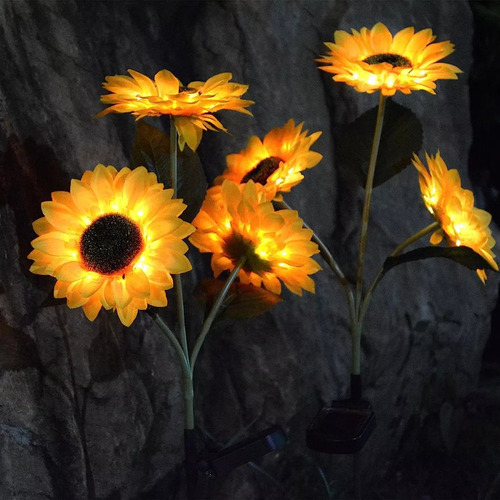 Luz Cálida Girasol Solar Led String Lights Al Aire Libre