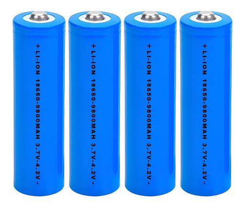 Kit 4 Baterias 18650 9800mah 4.2v Recarregáveis Para Rádios