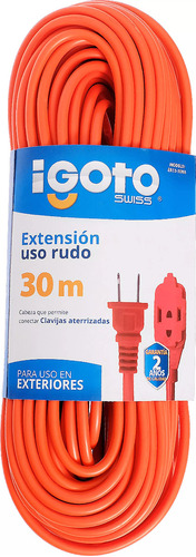 Extension Uso Rudo Igoto 30 Mt 120 V 15 A Naranja 6 Piezas