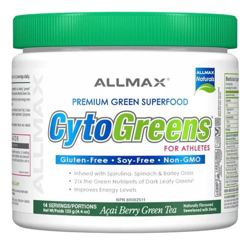 Cyto Greens Premium Superalimentos Verdes 14srv Allmax Sabor ACAI BERRY GREEN TEA