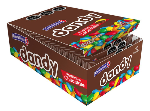 Dandy - Chocolates Confitados De Colombina (caja Con 18 Uni)