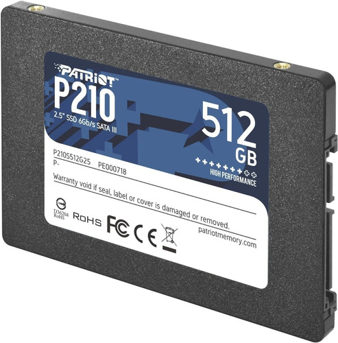 Imagen 3 de 3 de Disco Ssd Interno Patriot P210 Solid 512gb Sata3