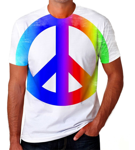 Camiseta Camisa Simbolo Paz E Amor Hippie 04