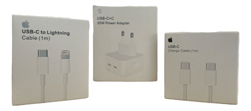 Cargador 35w Para iPhone Adaptador Doble Carga + Cables 