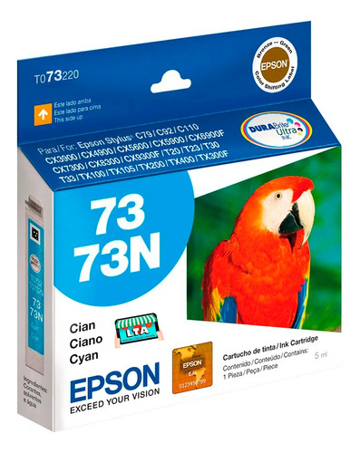 Cartucho Tinta Cian Original Para Impresora Epson Tx210