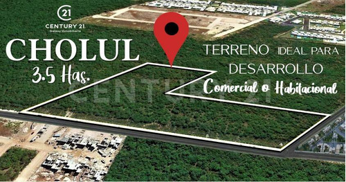 Terreno En Venta Ideal Para Desarrollo Comercial O Habitacional En Cholul Mérida