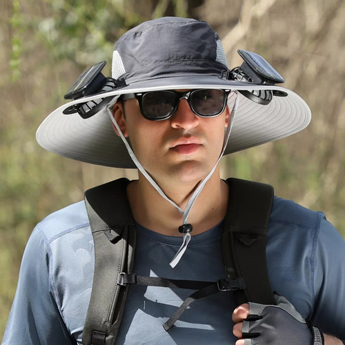 Sombrero De Pesca Al Aire Libre Con Ventilador Solar