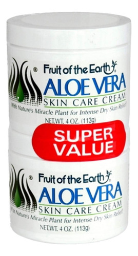 Fruit Of The Earth Crema De Aloe Vera 4 Onzas Frascos (paqu.