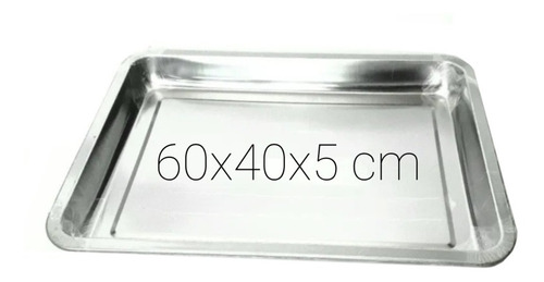 Charola De Acero Inox. 60cmx40cm Para Hornear O Servir 