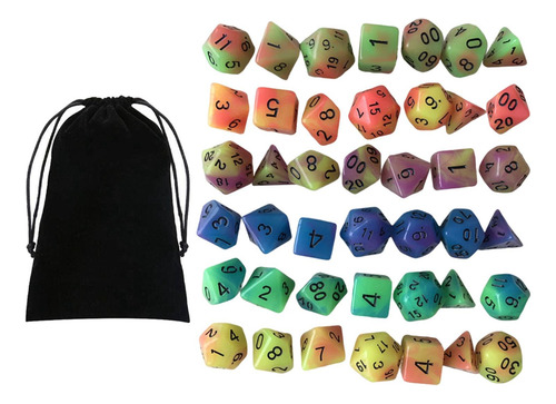 Juego De Dados De Acrílico Luminoso Rpg D8 D10 D12 D20 Para