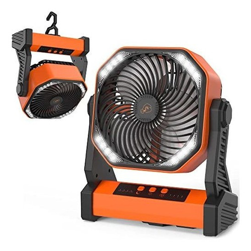 Ventilador De Camping Con Linterna Led, 20000 Mah, Recargabl