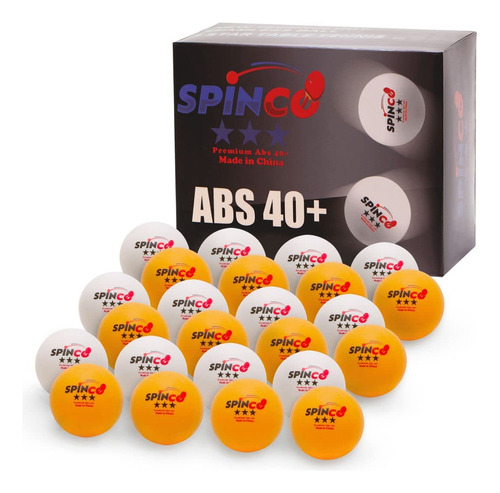 Spinco Juego 24 Bola Ping Pong 12 Blanca Naranja 40 Abs Que