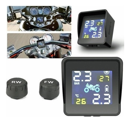 Sensor Monitor Medidor Presión Neumáticos Solar Tpms Moto