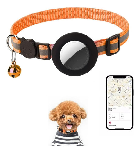 Collar Perros Pequeños Reflectante Con Porta Airtag Localiza