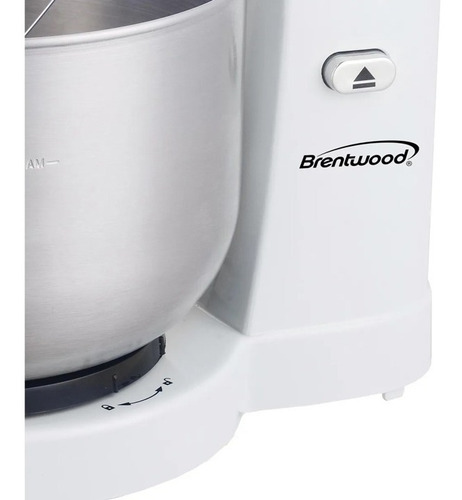 Batidora De Pie Retro 5 Velocidades Inox Brentwood Blanca Color Blanco