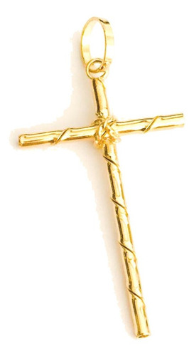 Imagem 1 de 5 de Pingente Cruz Fio Torcido M Em Ouro 18k Crucifixo À Vista