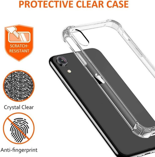 Imagen 6 de 10 de Carcasa Para iPhone XR Transparente Rugged Marca Cofolk