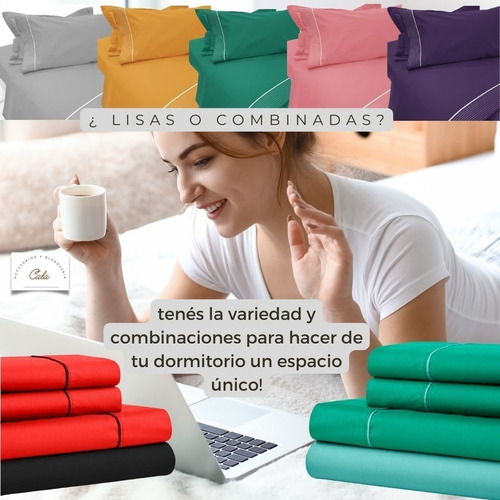 Imagen 3 de 5 de Sábanas De Dos Plazas Y Media Microfibra 180hilos 90gr