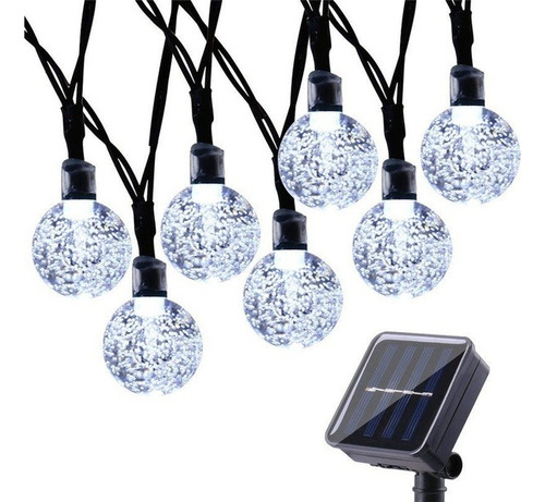 100 Led Solar Bola De Cristal Luces Decoración De Navidad